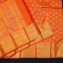 Load image into Gallery viewer, Orange Floral Jacquard Bridal Kanchipuram Silk Saree - Vivaaha Silks & Sarees