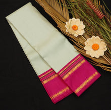 Load image into Gallery viewer, Baby Blue Korvai Border Kanchipuram Silk Saree - Vivaaha Silks & Sarees