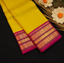 Load image into Gallery viewer, Lemon Yellow Korvai Border Kanchipuram Silk Saree - Vivaaha Silks & Sarees