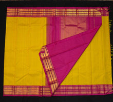 Load image into Gallery viewer, Lemon Yellow Korvai Border Kanchipuram Silk Saree - Vivaaha Silks & Sarees