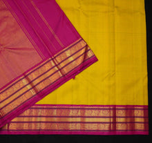 Load image into Gallery viewer, Lemon Yellow Korvai Border Kanchipuram Silk Saree - Vivaaha Silks & Sarees