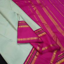 Load image into Gallery viewer, Baby Blue Korvai Border Kanchipuram Silk Saree - Vivaaha Silks & Sarees