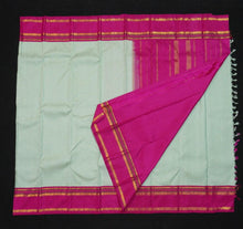 Load image into Gallery viewer, Baby Blue Korvai Border Kanchipuram Silk Saree - Vivaaha Silks & Sarees
