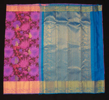 Load image into Gallery viewer, Blossoms of Elegance: Purple Floral Printed Kanchipuram Silk Saree - Vivaaha Silks & Sarees