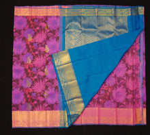 Load image into Gallery viewer, Blossoms of Elegance: Purple Floral Printed Kanchipuram Silk Saree - Vivaaha Silks & Sarees