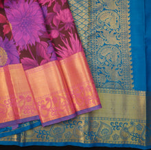 Load image into Gallery viewer, Blossoms of Elegance: Purple Floral Printed Kanchipuram Silk Saree - Vivaaha Silks & Sarees