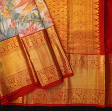 Load image into Gallery viewer, Timeless Elegance: Half White and Red Printed Kanchipuram Silk Saree - Vivaaha Silks & Sarees