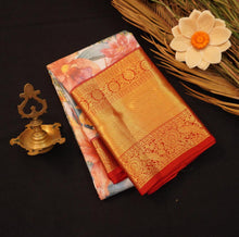 Load image into Gallery viewer, Timeless Elegance: Half White and Red Printed Kanchipuram Silk Saree - Vivaaha Silks & Sarees