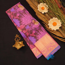 Load image into Gallery viewer, Blossoms of Elegance: Purple Floral Printed Kanchipuram Silk Saree - Vivaaha Silks & Sarees