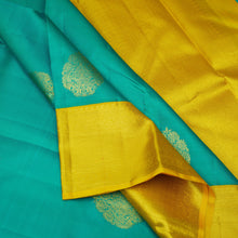 Load image into Gallery viewer, Anandha Blue Kancheepuram Silk Saree Korvai Border - Vivaaha Silks & Sarees