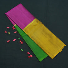 Load image into Gallery viewer, Green - Purple - Brownish Yellow Mubbagam Kanchipuram Silk Saree - Vivaaha Silks & Sarees