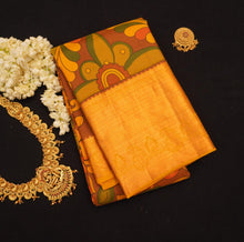 Load image into Gallery viewer, Digital Pen Kalamkari Kanchipuram Silk Saree in Brick Red Color - Vivaaha Silks & Sarees