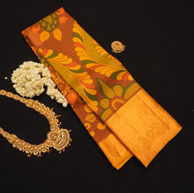 Load image into Gallery viewer, Digital Pen Kalamkari Kanchipuram Silk Saree in Brick Red Color - Vivaaha Silks & Sarees