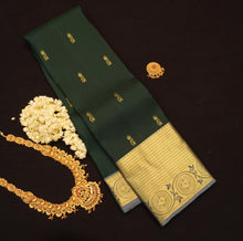 Load image into Gallery viewer, Bottle Green Traditional Kanchipuram Silk Saree - Vivaaha Silks & Sarees
