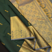 Load image into Gallery viewer, Bottle Green Traditional Kanchipuram Silk Saree - Vivaaha Silks & Sarees