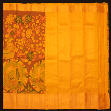 Load image into Gallery viewer, Digital Pen Kalamkari Kanchipuram Silk Saree in Brick Red Color - Vivaaha Silks & Sarees