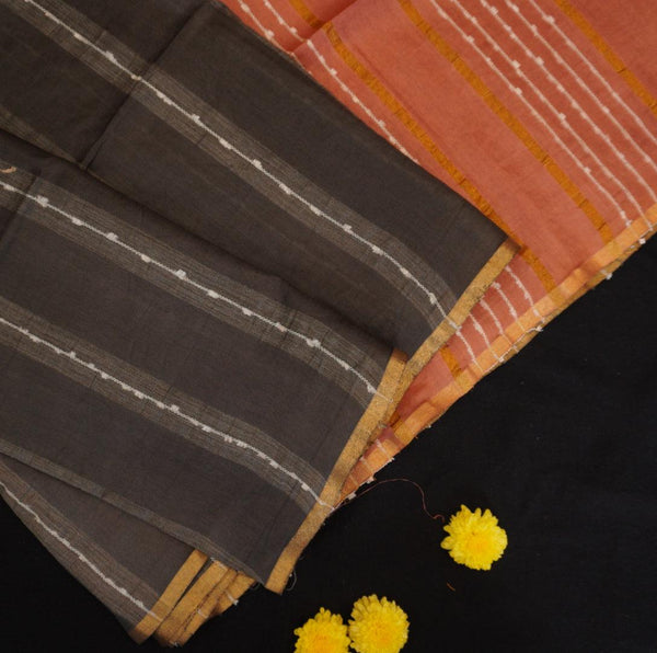 Elephant Gray Bhagalpur Silk Saree - Office Wear - Vivaaha Silks & Sarees
