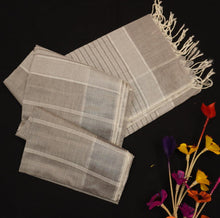 Load image into Gallery viewer, Steel Gray Handloom Linen Cotton Saree - Vivaaha Silks & Sarees