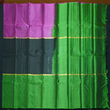 Load image into Gallery viewer, Purple - Black - Green Mubbagam Kanchipuram Silk Saree - Vivaaha Silks & Sarees