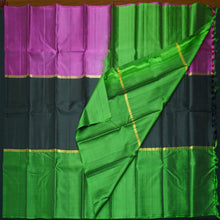 Load image into Gallery viewer, Purple - Black - Green Mubbagam Kanchipuram Silk Saree - Vivaaha Silks & Sarees