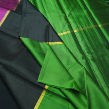 Load image into Gallery viewer, Purple - Black - Green Mubbagam Kanchipuram Silk Saree - Vivaaha Silks & Sarees