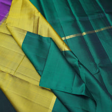Load image into Gallery viewer, Purple - Green - Dark Green Mubbagam Kanchipuram Silk Saree - Vivaaha Silks & Sarees