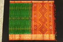 Load image into Gallery viewer, Bottle Green Pochampally Silk Cotton Saree with Latest Ikat Design - Vivaaha Silks & Sarees