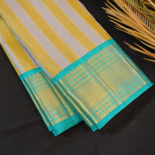Load image into Gallery viewer, Pastel Vertical Lines with Anandha Korvai Kanchipuram Silk Saree - Vivaaha Silks & Sarees