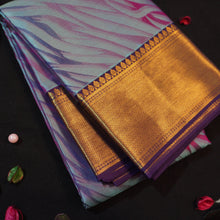 Load image into Gallery viewer, Exclusive Designer Silk Saree - Blue & Violet Zebra Pattern - Vivaaha Silks & Sarees