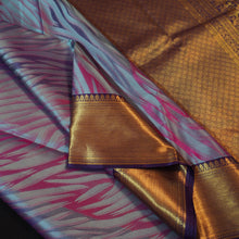 Load image into Gallery viewer, Exclusive Designer Silk Saree - Blue & Violet Zebra Pattern - Vivaaha Silks & Sarees