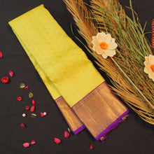 Load image into Gallery viewer, Radiant Lemon Yellow & Violet Bridal Kanchipuram Handloom Silk Saree | Vivaaha Silks - Vivaaha Silks & Sarees