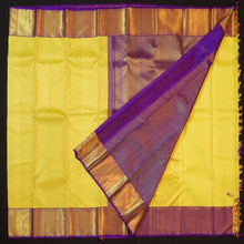 Load image into Gallery viewer, Radiant Lemon Yellow & Violet Bridal Kanchipuram Handloom Silk Saree | Vivaaha Silks - Vivaaha Silks & Sarees