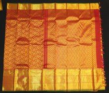 Load image into Gallery viewer, Red Bridal Kanchipuram Silk Saree with Long Border - Vivaaha Silks & Sarees
