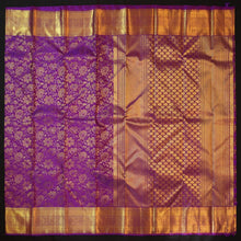Load image into Gallery viewer, Violet Floral Bridal Kanchipuram Handloom Silk Saree - Vivaaha Silks - Vivaaha Silks & Sarees