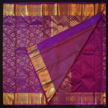 Load image into Gallery viewer, Violet Floral Bridal Kanchipuram Handloom Silk Saree - Vivaaha Silks - Vivaaha Silks & Sarees
