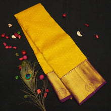 Load image into Gallery viewer, Golden Yellow Bridal Kanchipuram Silk Saree with Latest Design - Vivaaha Silks & Sarees