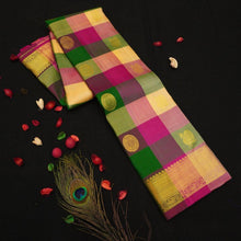 Load image into Gallery viewer, Multi Color Palum Pazhamum Kattam Kanchipuram Silk Saree - Vivaaha Silks & Sarees