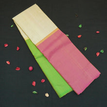 Load image into Gallery viewer, Tri-Color Mubbagam Kanjivaram Silk Saree with Pink Pallu - Vivaaha Silks & Sarees