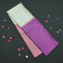 Load image into Gallery viewer, Steel Gray with Contast Mubbagam Kanchipuram Silk Saree -Vivaaha's Exclusive - Vivaaha Silks & Sarees