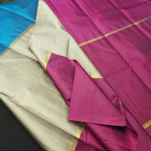 Load image into Gallery viewer, Silver Gray with Dark Shade Mubbagam Combo from Kanjivaram's Exclusive - Vivaaha Silks & Sarees