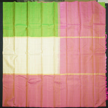 Load image into Gallery viewer, Tri-Color Mubbagam Kanjivaram Silk Saree with Pink Pallu - Vivaaha Silks & Sarees