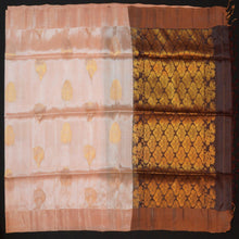 Load image into Gallery viewer, Pastel Peach Kanchipuram Soft Silk Saree with Trendy Golden Zari Butta - Vivaaha Silks & Sarees