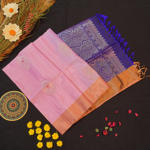 Luxurious Baby Pink Kanchipuram Soft Silk Saree - Vivaaha Silks - Vivaaha Silks & Sarees