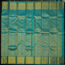 Load image into Gallery viewer, Sea Green Kanchipuram Bridal Silk Saree with Meena Work Design - Vivaaha Silks & Sarees