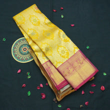 Load image into Gallery viewer, Mustard Yellow Bridal Silk Saree - Exquisite Ogee Design with Meena Work - Vivaaha Silks & Sarees