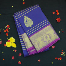 Load image into Gallery viewer, Persian Blue Kanjivaram Silk Saree in Classy Gold and Silver Butta - Vivaaha Silks & Sarees