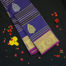 Load image into Gallery viewer, Persian Blue Kanjivaram Silk Saree in Classy Gold and Silver Butta - Vivaaha Silks & Sarees