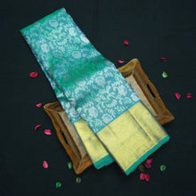 Load image into Gallery viewer, Ananda Half Tissue Kanchipuram Silk Saree in Pure Gold and Silver Zari - Vivaaha Silks & Sarees