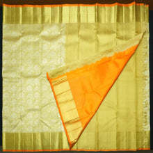 Load image into Gallery viewer, Divine Opulence: Exclusive Beige Silk Saree - Floral Silver Zari, Bavanji Border - Vivaaha Silks & Sarees