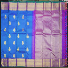 Load image into Gallery viewer, Majestic Blue Self Embossed Traditional Kanchipuram Silk Saree - Vivaaha Silks & Sarees